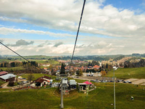 Blick von der Gondel auf Nesselwang