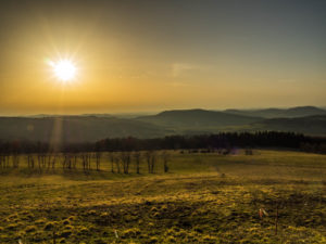 Aussicht am Ellenbogen im Sonnenuntergang