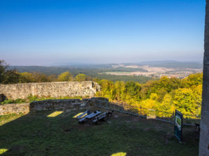 Bei klarer Sicht Ausblicke bis in die Rhön